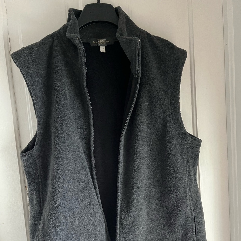 Banana Republic grey fleece mens vest size XL - Picture 4 of 7